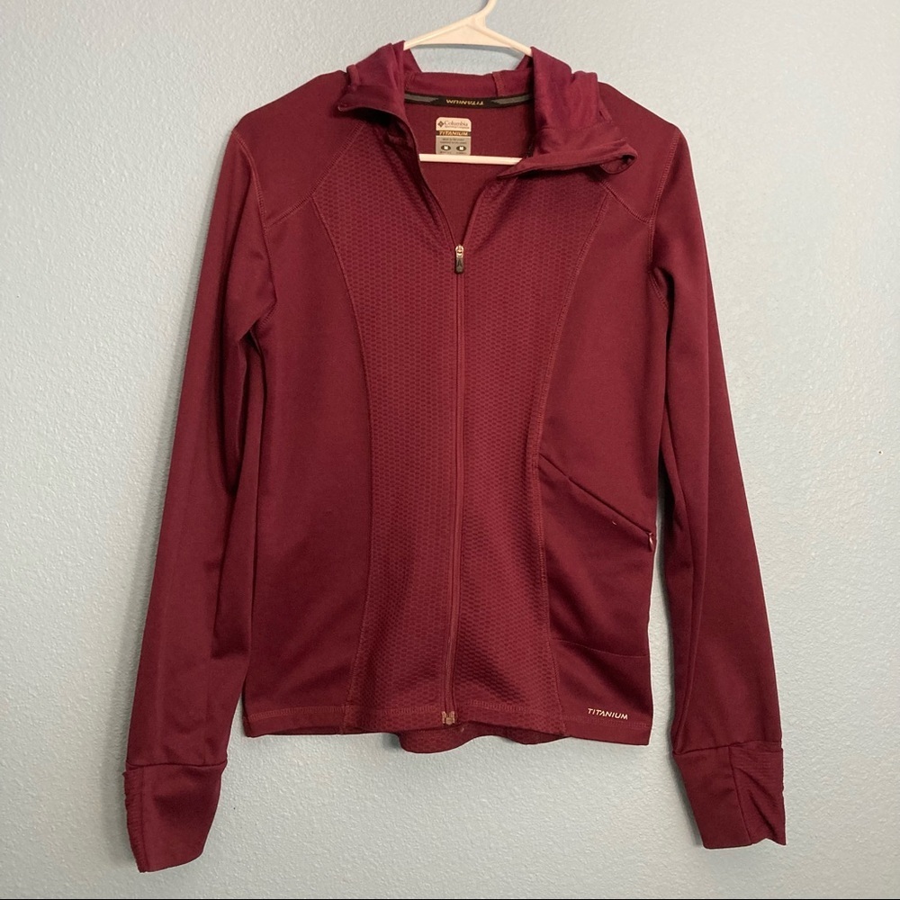 Columbia Titanium Sweater Jacket - Maroon - Womens Medium